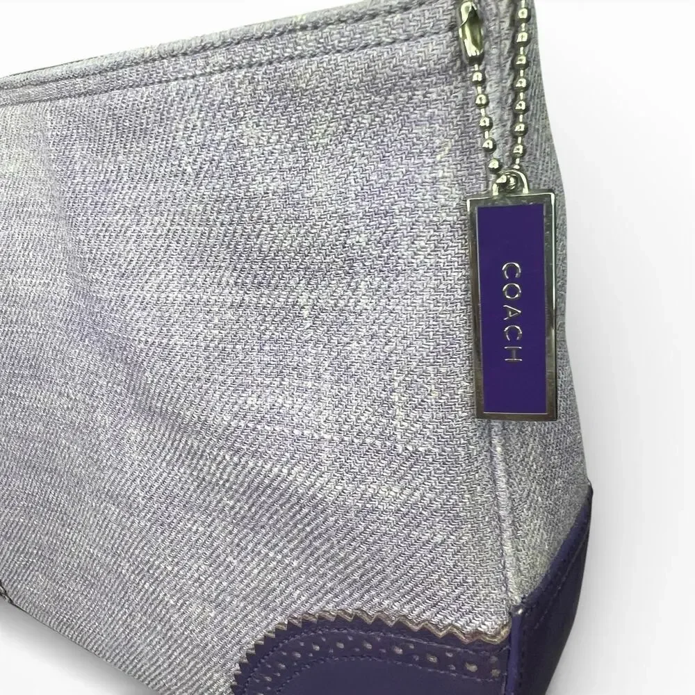 Rare Vintage Y2K Coach 8146 Purple Herringbone Hobo Bag & Silk Scarf Bundle - Picture 8 of 10